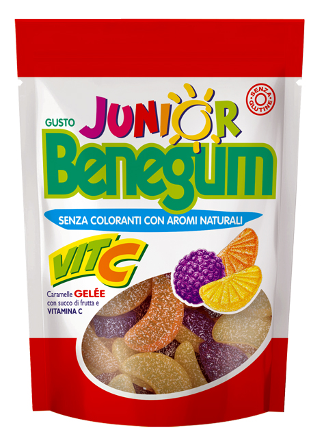 BENEGUM JUNIOR VITA C CARAMELLE GELE' CON SUCCO DI FRUTTA E VITAMINA C 90 G - farmaidea24.com