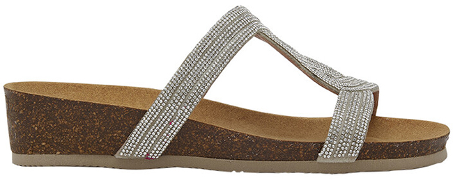DOHA T-BAR MICROFIBRE+STRASS W SILVER 38 - farmaidea24.com