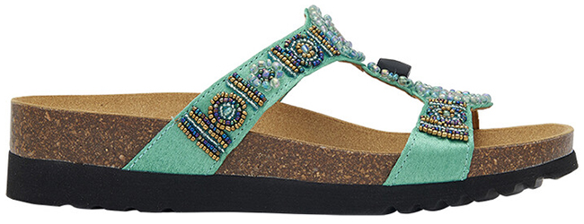NEW BOGOTA' WEDGE SATIN+BEADS W AQUAMARINE 36 - farmaidea24.com