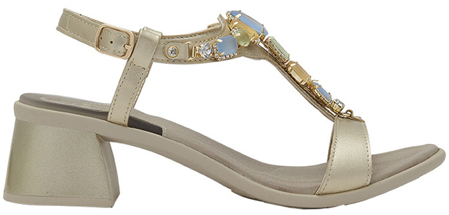 PALEA T-BAR SANDAL SYNTHETIC+STONES W PLATINUM 39 - farmaidea24.com