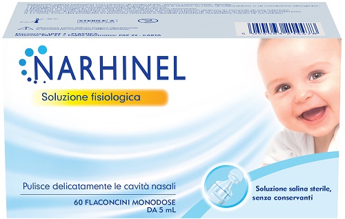 SOLUZIONE FISIOLOGICA PER ASPIRATORE NASALE NARHINEL 60 FLACONCINI DA 5 ML - farmaidea24.com