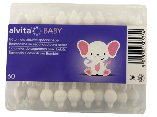 ALVITA BABY BASTONCINI COTONATI 60 PEZZI - farmaidea24.com