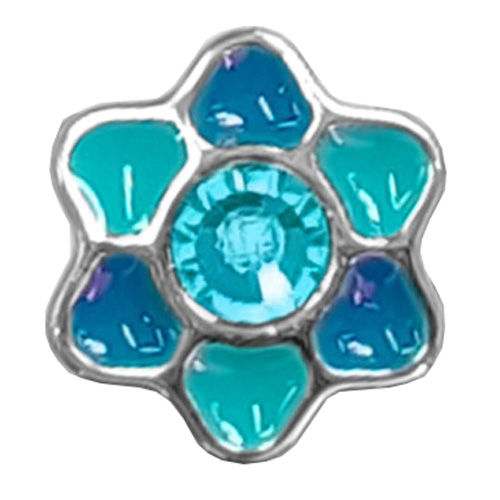 INK1231C FORALOBI FLOWER TURQUOISE STAINLESS STEEL - farmaidea24.com