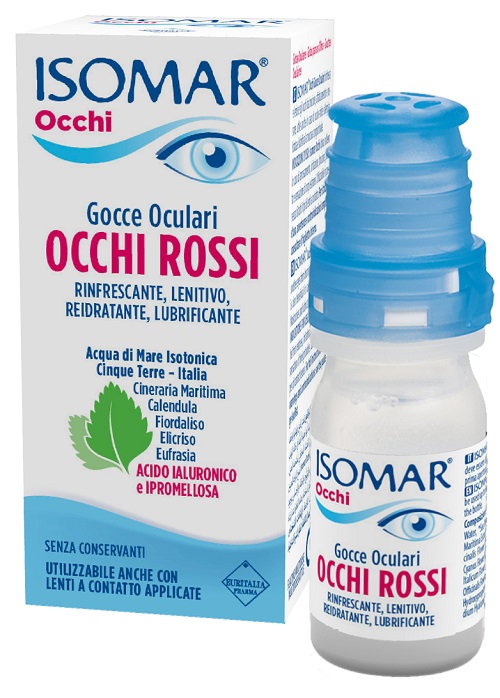 ISOMAR OCCHI ROSSI GOCCE OCULARI ACIDO IALURONICO 0,20% 10 ML - farmaidea24.com