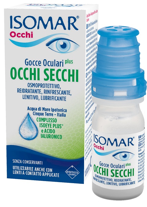 ISOMAR OCCHI SECCHI PLUS GOCCE OCULARI ACIDO IALURONICO 0,20% 10 ML - farmaidea24.com