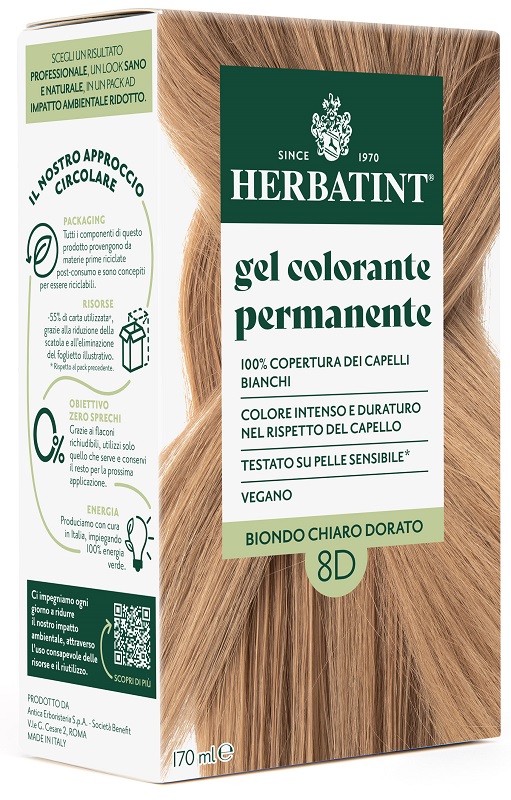 HERBATINT 8D BIONDO CHIARO DORATO 170 ML - farmaidea24.com