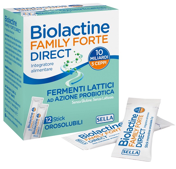 BIOLACTINE FAMILY FORTE DIRECT 10 MILIARDI 12 STICK OROSOLUBILI - farmaidea24.com